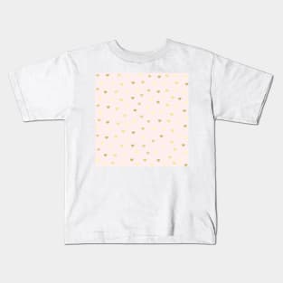 Golden Heart Pattern Kids T-Shirt